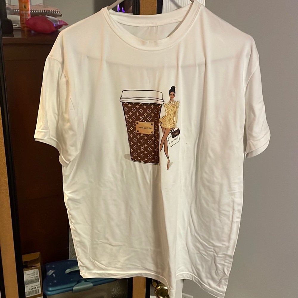 Louis Vuitton t- shirt with traditional print, cream color